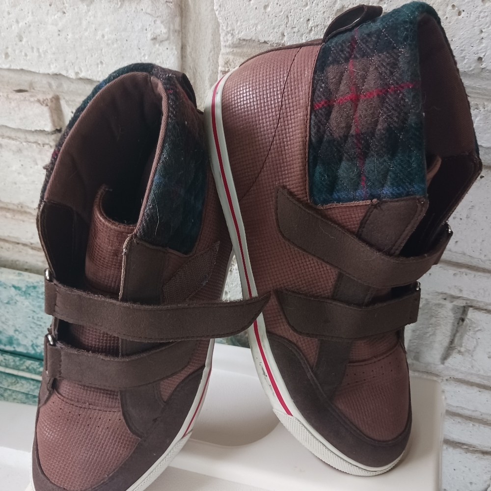 COLE HAAN / NIKE AIR MEN'S HIGH TOP SNEAKERS SIZE 10M PLAID TRIM